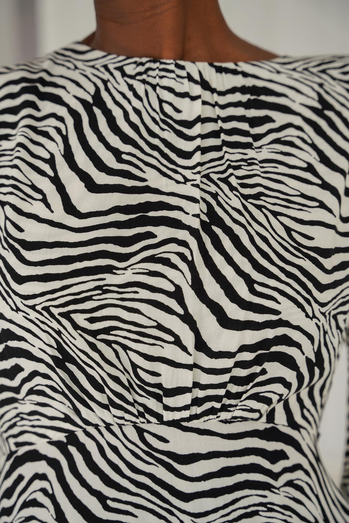 Zebra Bias Cut Dress - desray.co.za