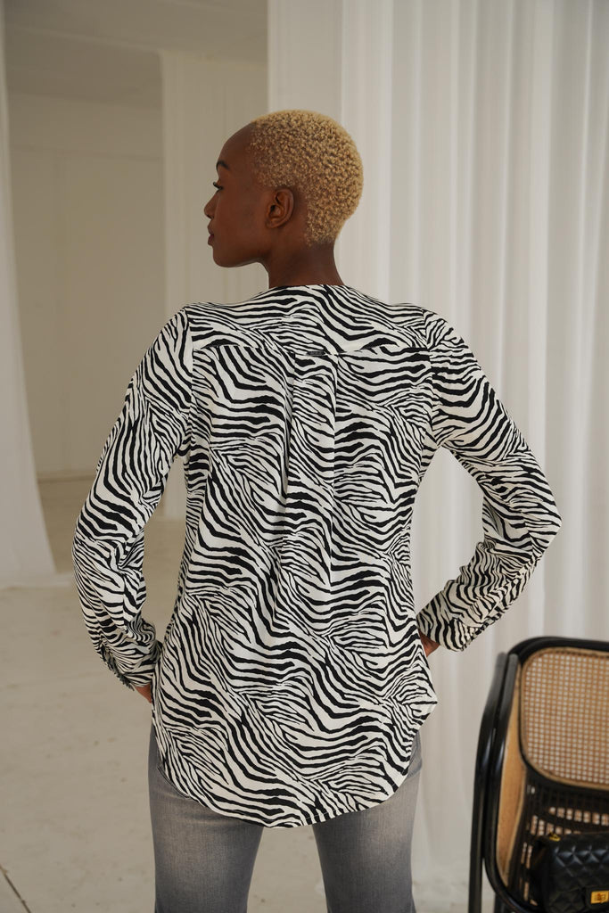 Zebra Foldover Shirt - desray.co.za