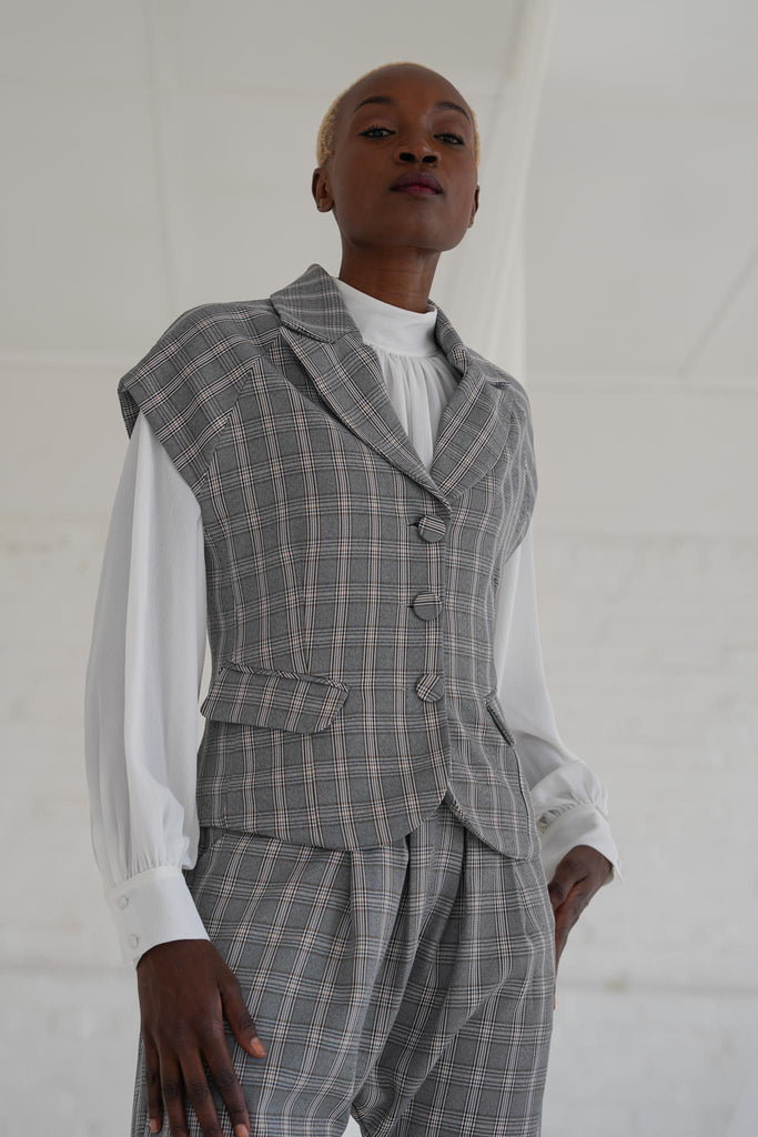 Cream Gauged Neck Top - desray.co.za