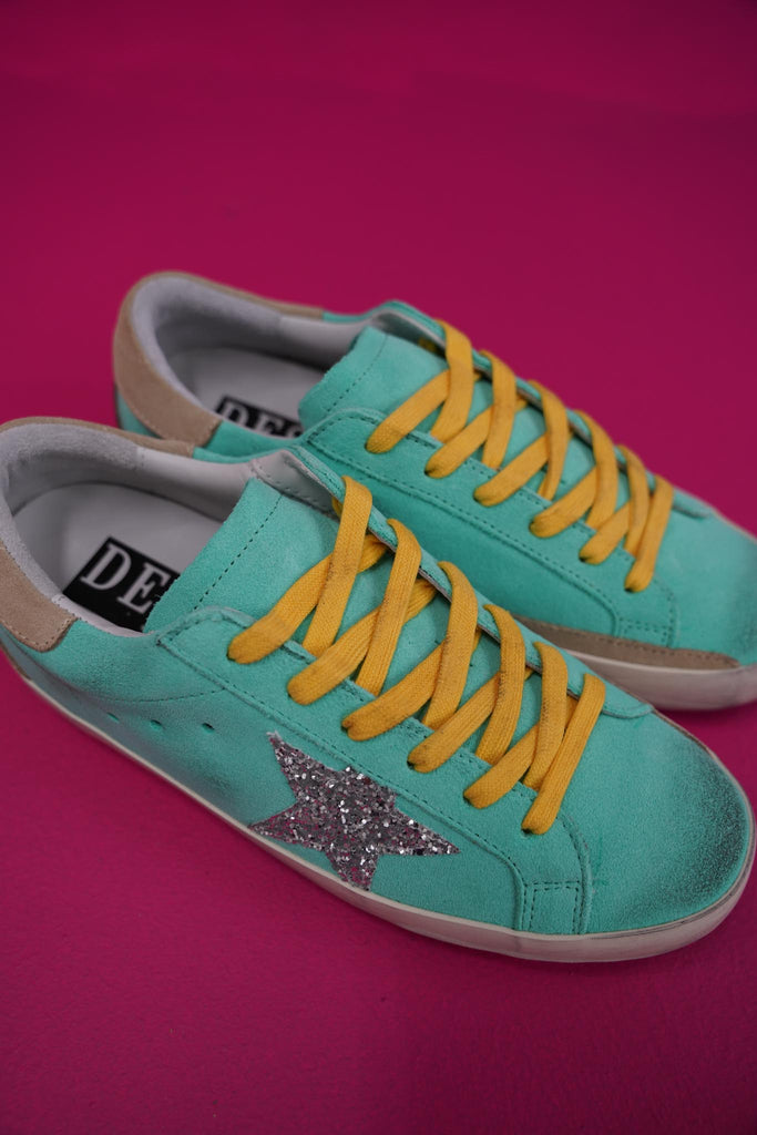 Mint Suede Star Sneakers - desray.co.za