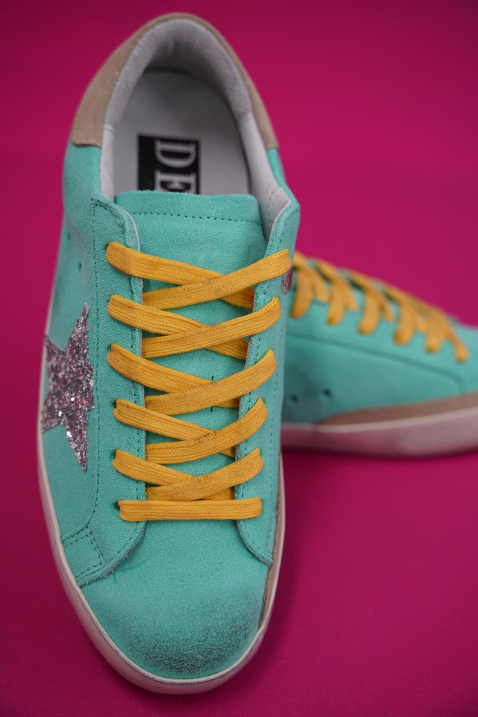 Mint Suede Star Sneakers - desray.co.za