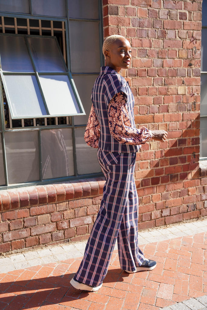Check Flare Leg Pants - desray.co.za