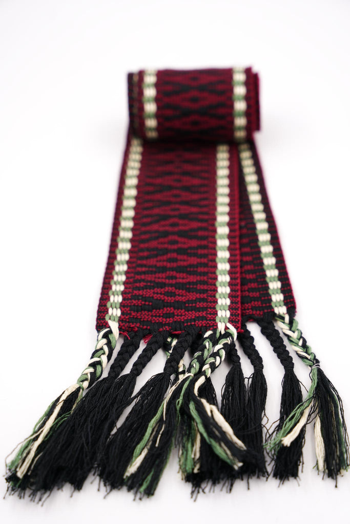 Green & Burgundy Harlequin Tapestry Belt - desray.co.za
