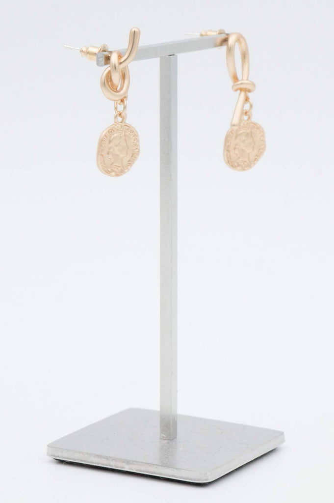 Gold Coin Knot Earrings - desray.co.za